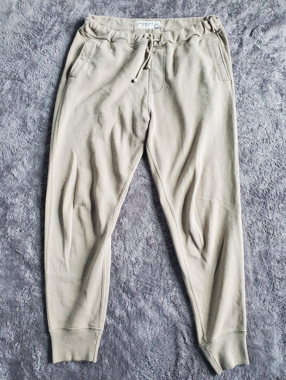 Abercrombie & Fitch Men's Tan Drawstring Essential Cinched Sweatpant/ Joggers, S